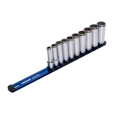 Kincrome - 10 Piece 3/8" Drive NUT-LOK Deep Socket Rail Set | K2178NL