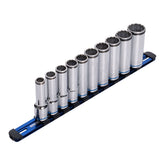 Kincrome - 10 Piece 1/2" Drive NUT-LOK Deep Socket Rail Set | K2181NL