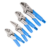 Kincrome - 4 Piece Soft Grip Curved Jaw Long Nose Locking Plier Set | K40081