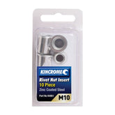 Kincrome Rivet Nut Insert M10 (Zinc Coated Steel) - 10 Pack | K4951