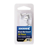 Kincrome Rivet Nut Insert M3 (Zinc Coated Steel) - 20 Pack | K4953