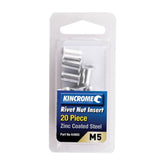 Kincrome Rivet Nut Insert M5 (Zinc Coated Steel) - 20 Pack | K4955