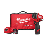 Milwaukee - M12 FUEL™ 3/8" Stubby Impact Wrench with Friction Ring Kit (2 x 2.0Ah, Bag) | M12FIW2F38202B