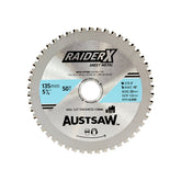 Austsaw RaiderX Sheet Metal Blade 135mm x 20 x 50T Cermet.
