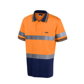 Mack - Polo Cotton SS Stretch Tape Orange/Navy Size 4XL | MK9186486ONR4XL