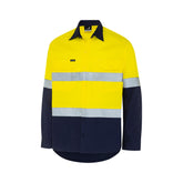 Mack - Mens LS Ripstop 2T Hoop Tape Vented Shirt Yellow/Navy Size Medium | MK9186497YND00M