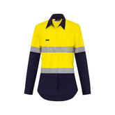 Mack - Womens LS Ripstop 2T Hoop Taped Vented Shirt Yellow/Navy Size 8 | MKL918697YNW008