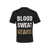 Mack - Cotton Crew Neck SS Blood Sweat Gears- Stack Print Black Size 3XL | MKSSGT002BBR3XL