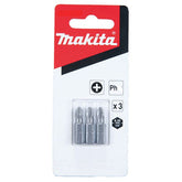 Makita - Driving Accessory Ph3 x 25mm Insert Screwdriver Bit 3Pk | B-23802