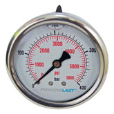Powerblast - PowerBlast S/S Pressure Gauge 0-400 bar, 1/4'' Back Entry | PPPPG150