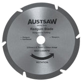 Austsaw - 235Mm (9 1/4In) Redgum Sleeper Blade - 25Mm Bore - 6T Teeth