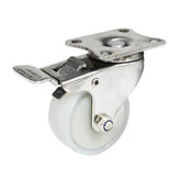 Richmond Rolling Solutions - S262B SWIVEL & BRAKE S/STEEL DUROLITE C/W WHITE NY WHEEL | 061SSIS262B