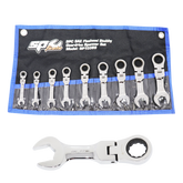SP Tools - Spanner Set Roe Geardrive/Quad Drive Flex Head Stubby SAE 9 Piece | SP10389