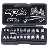 SP Tools - 1/4" Drive Socket Set 6 Point Low Profile 23 Piece Metric/SAE | SP20121