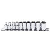 SP Tools - 1/4" Drive Metric Socket Rail 12 Point 10 Piece | SP20130