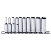 SP Tools - 1/4" Drive Metric Socket Rail 6 Point Deep 10 Piece | SP20140