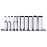 SP Tools - 1/4" Drive Socket Rail 12 Point 10 Piece Metric Deep | SP20142