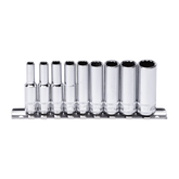 SP Tools - 1/4" Drive Socket Rail 12 Point 9 Piece SAE Deep | SP20143