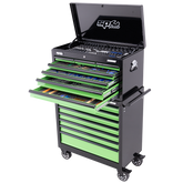 SP Tools - Toolkit 417 Piece Metric/SAE - Sumo Series 14 Drawer Black/Green Foamed | SP50177X