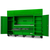 SP Tools - 128" Toolkit 1216 Piece Metric/SAE - USA Sumo Series Roller Cabinet Workstation Complete Including Overhead Green | SP50870G