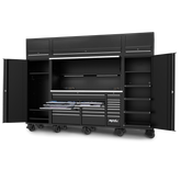 SP Tools - 128" Toolkit 1216 Piece Metric/SAE - USA Sumo Series Roller Cabinet Workstation Complete Including Overhead Black | SP50870