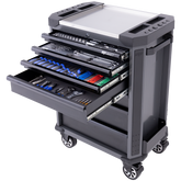 SP Tools - Toolkit 230 Piece Metric - Tech Series Roller Cabinet Starter Technician 7 Drawer Diamond Black | SP52525D
