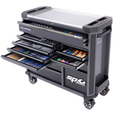 SP Tools - Toolkit 386 Piece Metric - Tech Series Roller Cabinet Trade Technician 13 Drawer Diamond Black Foamed | SP52635DX