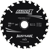 Austsaw - RaiderX Timber Blade 255mm x 30 Bore x 25.4mm Bush 40 T Table Saw | TBP2553040T