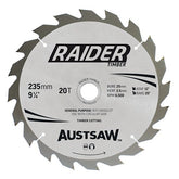 Austsaw - Raider Timber Blade 235mm x 25 Bore x 20 Teeth Bulk Pack (X20) | TBR2352520B