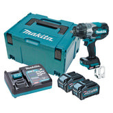 Makita Tools - 40V Max Brushless 1/2"" Impact Wrench - Includes 2 x 4.0Ah Batteries Single Port Rapid Charger & Makpac Case Type 3 | TW002GM201