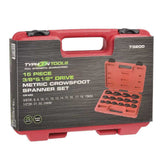 Typhoon Tools - 15 Pc Crowsfoot Sapnner Set Metric 8-24mm | 73200