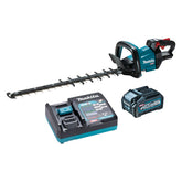 Makita Tools - 40V Max Brushless 600mm Hedge Trimmer Kit Max branch dia. 21.5mm - Includes 4.0Ah Battery & Single Port Rapid Charger | UH006GM101