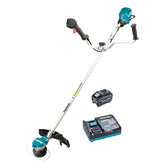Makita Tools - 40V Max Brushless U-Handle Brushcutter Kit - Includes 5.0Ah Battery & Single Port Rapid Charger | UR002GT101