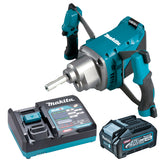 Makita Tools - 40V Max Brushless Paddle Mixer M14 Shaft - Includes 4.0Ah Battery & Single Port Rapid Charger | UT001GM102