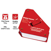 Weldtronic - Magnetic Welding Holder ON/OFF 150mm
45°,90° / 45kg | WMPH150S