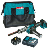 Makita - 18V Brushless 9mm Power File Kit - Includes 1 x 5.0Ah Battery Rapid Charger & Tote Bag | DBS180RTX1
