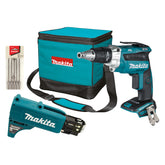 Makita - 18V Brushless High Torque Screwdriver Autofeed Collated Screwgun Attachment - Tool Only | DFS250ZX2