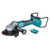 Makita - 18V x 2 Brushless AWS 180mm (7") Angle Grinder Paddle Switch Kick Back Detection Electric Brake Anti-Vib Handle & Carry Case - Tool Only | DGA701ZKU1