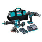 Makita - 3 Piece Brushless Combo Kit - HP001GZ JR001GZ GA005GZ 2x BL4040 DC40RA & Tote Bag (199935-1) | DK0133G302