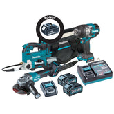 Makita - 3 Piece Brushless Combo Kit -Tw001gz GA013GZ DGP180ZBK 2x BL4040 DC40RA ADP10 & Tote Bag (832319-7) Bonus 18V LXT 3.0Ah Battery (Bl1830) | DK0146X1