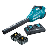 Makita - 18V x 2 Brushless Turbo Blower Kit - Includes 2 x 5.0Ah Batteries & Dual Port Rapid Charger | DUB362PT2