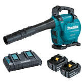 Makita - 18V x 2 Brushless Blower/Vacuum Kit – Includes 2 x 5.0Ah Batteries & Dual Port Rapid Charger | DUB363PT2V