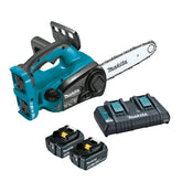 Makita - 18V x 2 300mm Chainsaw Kit - Includes 2 x 5.0Ah Batteries & Dual Port Rapid Charger | DUC302PT2