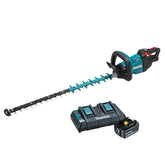 Makita - 18V Brushless 750mm Hedge Trimmer Kit Specialised Blade for Increased Runtime - Includes 5.0Ah Battery & Dual Port Rapid Charger | DUH751PT