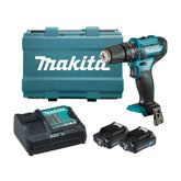 Makita - 12V Max Hammer Driver Drill Kit - Includes 2 x 2.0Ah Batteries Rapid Charger & Case | HP333DSAE