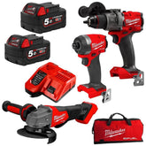 Milwaukee - FUEL 18V 5.0Ah Li-ion Cordless Power Pack 3pce Kit | M18FPP3A3502B