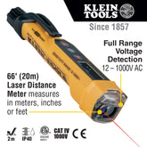 Klein Tools - Noncontact Tester 12-1000V W/Lasr Measur | A-NCVT-6
