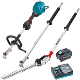Makita - 40V Max Brushless Multi-Function Powerhead (Le400mp) Extension Pole & (En401mp) Hedge Trimmer Attachment Kit - Includes 5.0Ah Battery & Single Port Rapid Charger (Bonus Em403mp) | UX01GT101-B