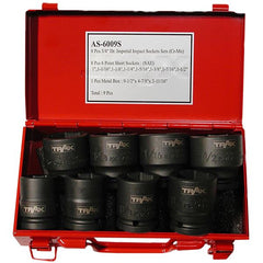Trax - 8pc 3/4" Drive Short Imperial Impact Socket Set | AS-6009S