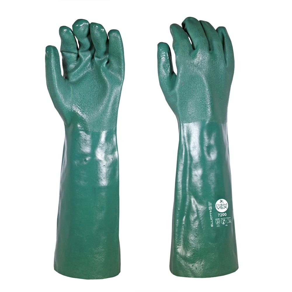 Elliotts - Chem-Vex Green PVC Gauntlet. 45cm Long. Size 10 (Pack of 60) | ELG720010-60